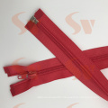 High quality No. 5 auto lock red nylon zipper for Garments/Home textile/Pillow/Bags